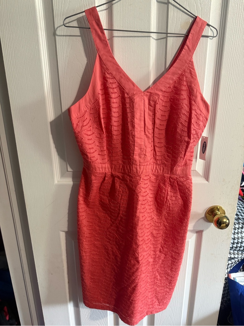 Old Navy Coral Eyelet Sheath Dress